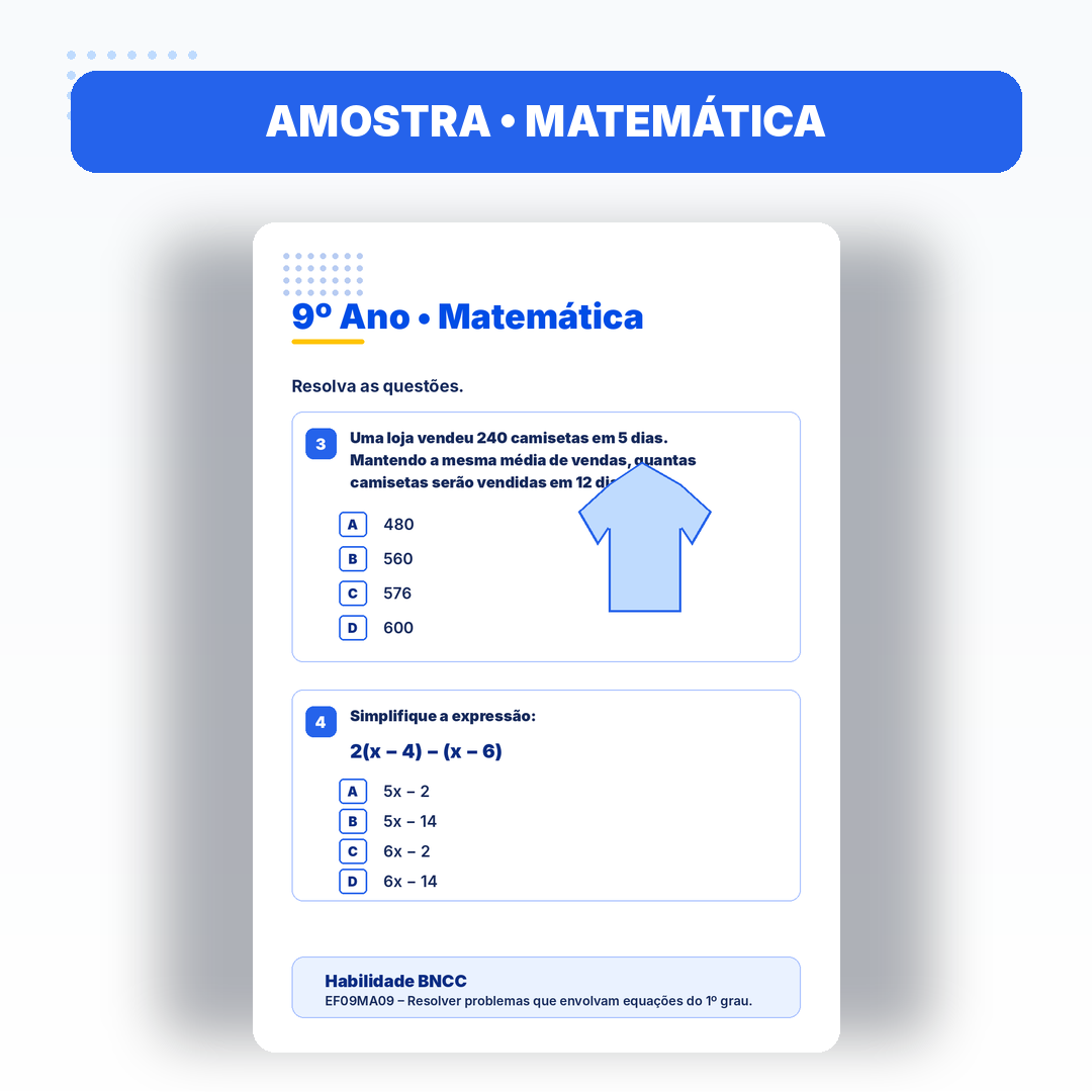 Amostra de Matemática 9º Ano