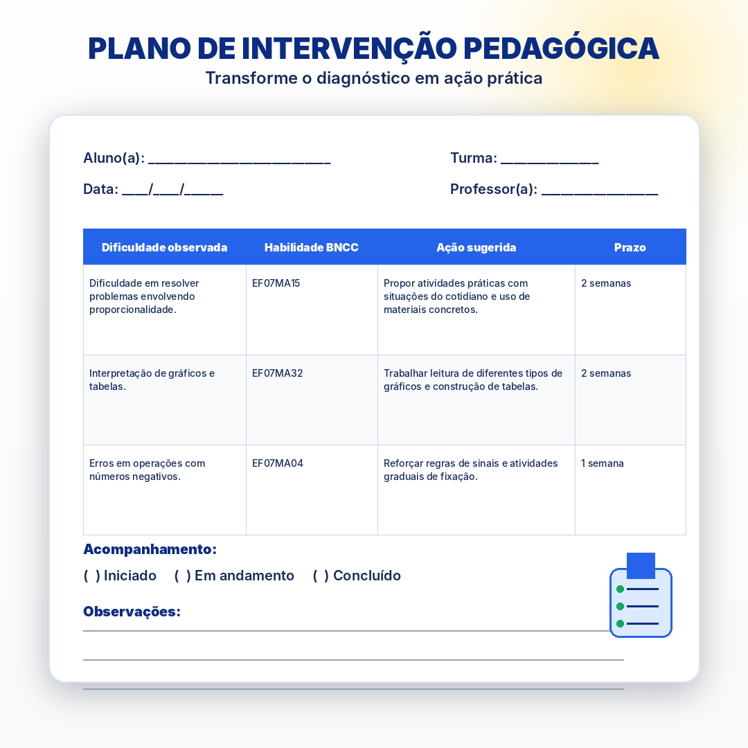 Bônus Plano de Intervenção Pedagógica