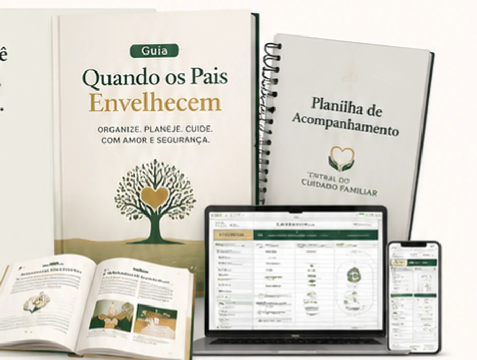 Guia Quando os Pais Envelhecem, planilha de acompanhamento e materiais do kit